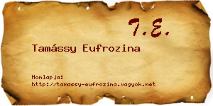 Tamássy Eufrozina névjegykártya