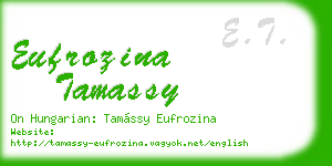 eufrozina tamassy business card